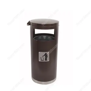 Traust Outdoor Public Cleaning Equipment Street Parks Metal Ashtray Garbage Trash Litter Recycle Bin