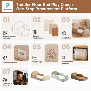 <span class=keywords><strong>Letto</strong></span> da Terra in Schiuma per Bambini con Rivestimento Lavabile OEKO-TEX, Design Basso a Terra Stile <span class=keywords><strong>Montessori</strong></span>, <span class=keywords><strong>Letto</strong></span> Morbido Imbottito per Cameretta - Product Image 4