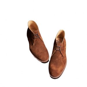 Botas de desierto hechas a mano para hombre, tallas grandes, de caña baja, estilo empresarial, con cordones, cuadradas, ligeras, para primavera/verano, al por mayor - Product Image 5