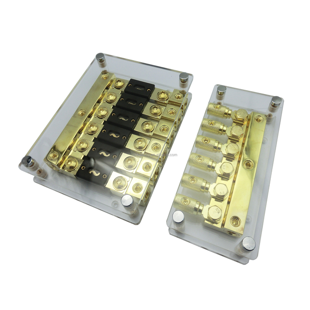 Distribution Blocks 0 2 4 Gauge Auto Audio 12v 100 200 400 Amp ANL 6 Fuse ANL Fuse Holder Box Block Used in Automotive Car Audio