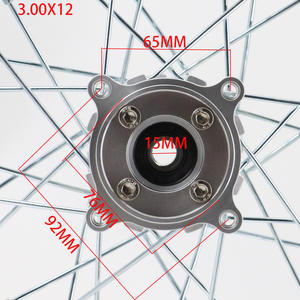 Jantes de roue avant et arrière en alliage d'aluminium 2.50-12 pouces / 3.00-12 pouces pour moto, véhicule tout-terrain, VTT – Nouveaux accessoires pneus et roues - Product Image 6