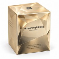 Boîte de présentation cosmétique rigide pliable multi-panneaux de luxe personnalisée pour produits dorés, avec insert en EVA noir, gaufrage et fermeture magnétique pour soins de la peau