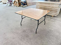Table de salle à manger carrée de banquet d'hôtel de conception moderne et durable de pliage de cadre en métal de contreplaqué pour des événements de mariage