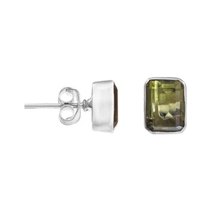 High Quality 925 <b>Sterling</b> <b>Silver</b> <b>Stud</b> Earrings Natural Peridot Gemstone Gold Pearl & Diamond Stone Designs Trendy Party Jewelry - Product Image 2