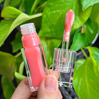 Gloss à lèvres liquide hydratant végétalien en gros, cosmétiques imperméables, transparents, nude, marque privée, paillettes, logo personnalisé