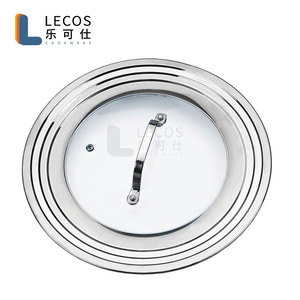 LECOS Couvercle de Remplacement Multifonctionnel pour Ustensiles de Cuisine, en Acier Inoxydable et Verre, <span class=keywords><strong>Grand</strong></span> Couvercle Universel pour Poêles et Casseroles - Product Image 4
