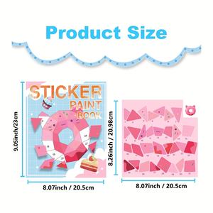 Ice Cream & Animal-Themed Craft Sticker Buchset Nummerierte Farbe nach Zahlen Kit für Kinder Paint by Sticker - Product Image 3