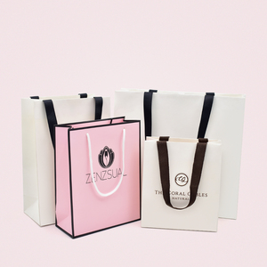 Bán buôn sang trọng dùng một lần có thể tái chế túi giấy với xử lý thời trang mua sắm và bao bì cho siêu thị sử dụng Túi Quà Tặng - Product Image 6