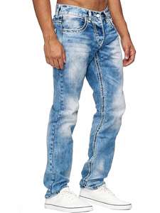 새로운 스타일 청바지 캐주얼 탑스티치 바지 스트레이트 다리 남성 바지 힙합 진 - Product Image 5