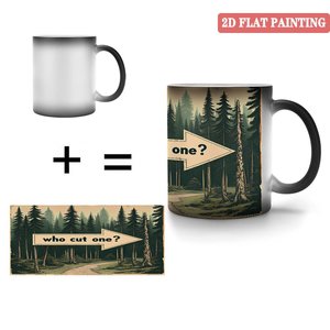 Custom Printed Blank Mug Frosted Black 11oz <b>Ceramic</b> Heat Sensitive <b>Cup</b> - Product Image 4