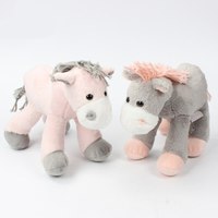 Jouet en peluche petit cheval rose personnalisé OEM votre propre conception