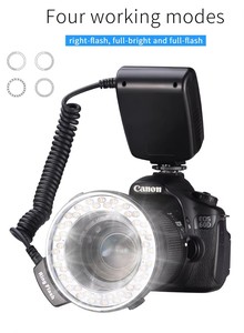 ชุดไฟแฟลชวงแหวน LED มาโครอเนกประสงค์พร้อมวงแหวนอะแดปเตอร์ 8 วงสำหรับกล้องแคนนอน นิคอน เพนแท็กซ์ โอลิมปัส พานาโซนิค DSLR - Product Image 1