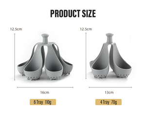 Support de cuisson pour œufs en silicone, disponible en 4 et 6 cavités - Support à œufs résistant à la chaleur pour la cuisson à la vapeur, l'ébullition et le stockage - Ensemble de cuisson sans BPA - Product Image 2