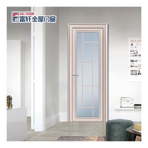 Fuson חדש מודרני כפול זכוכית דלתות חיצוני אלומיניום בית נדנדה דלת גריל צרפתית צרפתי דלתות - Product Image 2