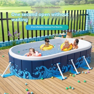 Piscina plegable inflable grande de PVC para niños, instalación gratuita, soporte para el hogar al aire libre, piscina abierta para uso - Product Image 6
