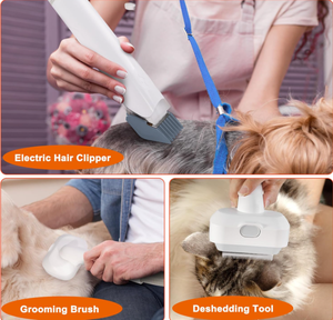 Kit de toilettage pour <span class=keywords><strong>chien</strong></span> le plus vendu avec aspirateur, aspirateur de toilettage tout-en-un pour chiens et chats, tondeuse à poils pour animaux à faible bruit, <span class=keywords><strong>brosse</strong></span> anti-chute de poils - Product Image 4