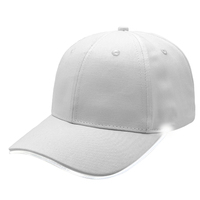 Gorra de Béisbol Unisex al por Mayor con Tira de Luces LED de 6 Paneles, Cierre Trasero Ajustable, Lona Común para Uso Deportivo, Logotipo Bordado Personalizado