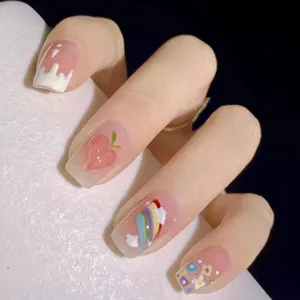 Wholesale Cute Press On Nails Colorful Ready To Ship False Nails artificial Fingernails