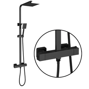Doccia a pioggia miscelatore termostatico set doccia colonne de douche noir - Product Image 1