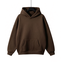 Sweat à capuche coupe droite et épaules tombantes en polaire ultra épais, uni, avec poche frontale, pour homme, décontracté, écologique