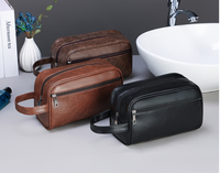 Nouvelle arrivée, sac de maquillage en cuir PU, sacs à main de créateur pour hommes, sac de toilette imperméable pour hommes, sac de toilette de voyage pour hommes