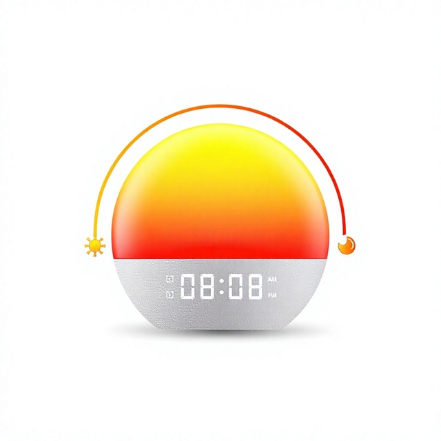 New Smart Simulated Sunrise Wake-Up Light Alarm Clock 2 Alarm Settings FM Radio External Power Colorful Night Light Home Outdoor