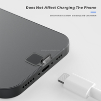 Bouchon anti-poussière en alliage d'aluminium pour téléphone, avec conception adhésive au dos, pour la protection des ports de téléphone portable