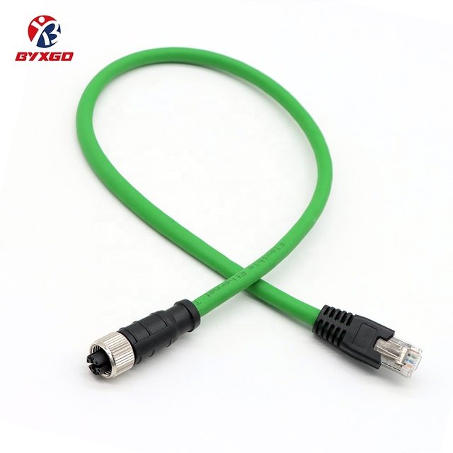 High-Flex Line-Scan Machine Vision 10GigE M12 8 Pin X-Code Cable Assembly for Camera Vision Inspection