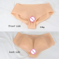 Culottes de travestissement homme-femme pas chères, sous-vêtements avec vagin en silicone, culotte artificielle pour homme, cache-pénis avec plug vaginal pour femme