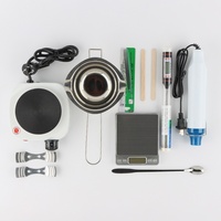 Kit de fabrication de bougies parfumées faites à la main avec plaque chauffante à induction, pot à cire, thermomètre - Kit de matériaux créatifs, cire de soja
