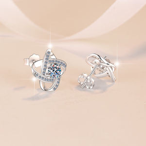 Light Luxury S925 Sterling <b>Silver</b> 0.5Ct VVS1 Moissanite <b>Stud</b> <b>Earrings</b> Pendant Necklace Engagement Jewelry <b>Set</b> for Women Elegant - Product Image 5