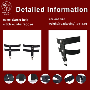 JINZHU Anello per Coscia Stile Americano Antiscivolo a Doppia Fila Nero Unisex, Clip per <span class=keywords><strong>Calze</strong></span> Antirughe, Elastici per Biancheria Intima, Alta Elasticità - Product Image 5