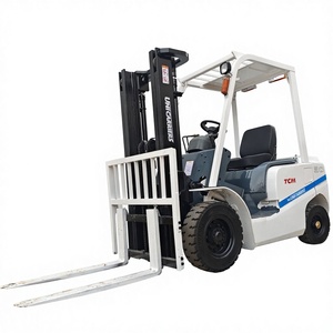 Used TCM 3 <b>T</b> Diesel Forklift with Isuzu Engine 3 Ton Capacity Hydraulic Side Shifter Solid Tire Two Stage Mast - Product Image 1