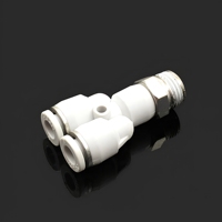 Raccord pneumatique à connexion rapide en forme de Y et en forme de T, raccord en T fileté latéralement, placage cuivre-nickel PYB6-01/PB401/PD802