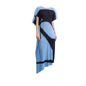 Oversized Pleated Summer <b>Dress</b>-Solid Woven Fabric Natural Waist Eco-Friendly Casual Elegant Design - Product Image 1