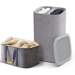Easy And Efficient Sorting Collapsible Clothes Fabric Bin With Removable Bags