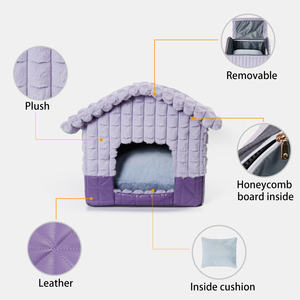 Lüks evcil hayvan yatağı benzersiz evcil hayvan kafesi kedi yatak yumuşak rahat köpek kulübesi çatı çıkarılabilir köpek yatağı Pet aksesuarları ile - Product Image 3