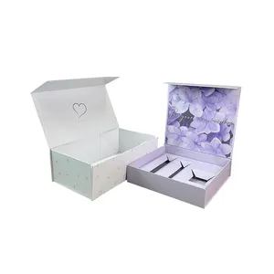 Customized OEM printing rigid cardboard magnetic closure gift box with cut out EVA foam insert custom paper insert