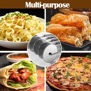 Đa vòng Con lăn Pasta Pastry dao thép không gỉ bánh pizza Slicer mì bột Cutter Divider mở rộng bánh xe cắt bánh pizza - Product Image 4