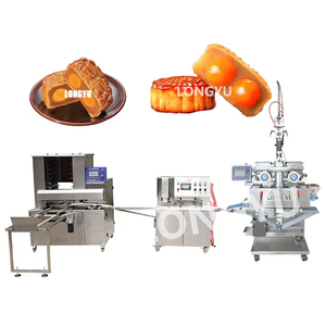 Longyu SV-380 tự động <span class=keywords><strong>MOONCAKE</strong></span> dây chuyền sản xuất hai lòng đỏ trứng mamoul maamoul encrusting máy cho cửa hàng - Product Image 1