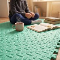 Tapis de yoga texturé en forme de feuille 60x30cm, dalles d'exercice en mousse pour la maison, la salle de sport, le studio de Pilates, tapis d'entraînement imperméable et rembourré
