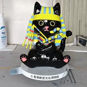 Figura de Gato Egipcio de Resina Personalizada, Mascota Comercial, Accesorio para Eventos y Exposiciones, Escultura de Gato de Resina de Tamaño Real - Product Image 2