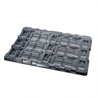 Plateau de transport antistatique en plastique thermoformé sur mesure pour puces semi-conductrices et assemblage de circuits imprimés (PCB)