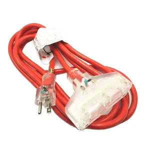 12/3 SJTW Outdoor Power Block Extension Cord with Lighted End
