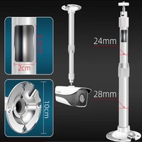 Soporte retráctil para cámara de seguridad, ajustable de 60-120 cm, de metal, para exteriores/interiores, soporte telescópico universal para cámara de vigilancia.