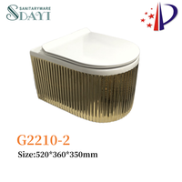 SDAYI LUXE salle de bain siphonique une pièce fille chinoise wc couleur or argent toilette suspendue à vendre