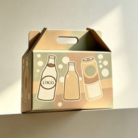 Caja de Bebidas Corrugada Directo de Fábrica para 2/4/6/12/24 Botellas, Caja de Vino Ecológica, Caja para Dulces