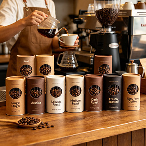 <b>Coffee</b> Blends Kraft Paper Tubes Custom design Recyclable Craft Packaging Four-Color <b>Printing</b> - Product Image 6