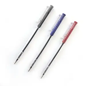 高品質の黒赤青色ボールペン筆記具販促用格納式ボールペン