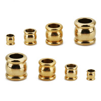 4mm 6mm 8mm 10mm 18K altın vakum boncuk paslanmaz çelik büyük delik boncuk halat takı yapma bulma için